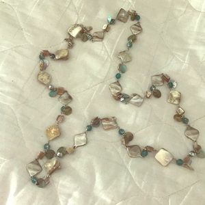 Beautiful sea green and aqua stone necklace.